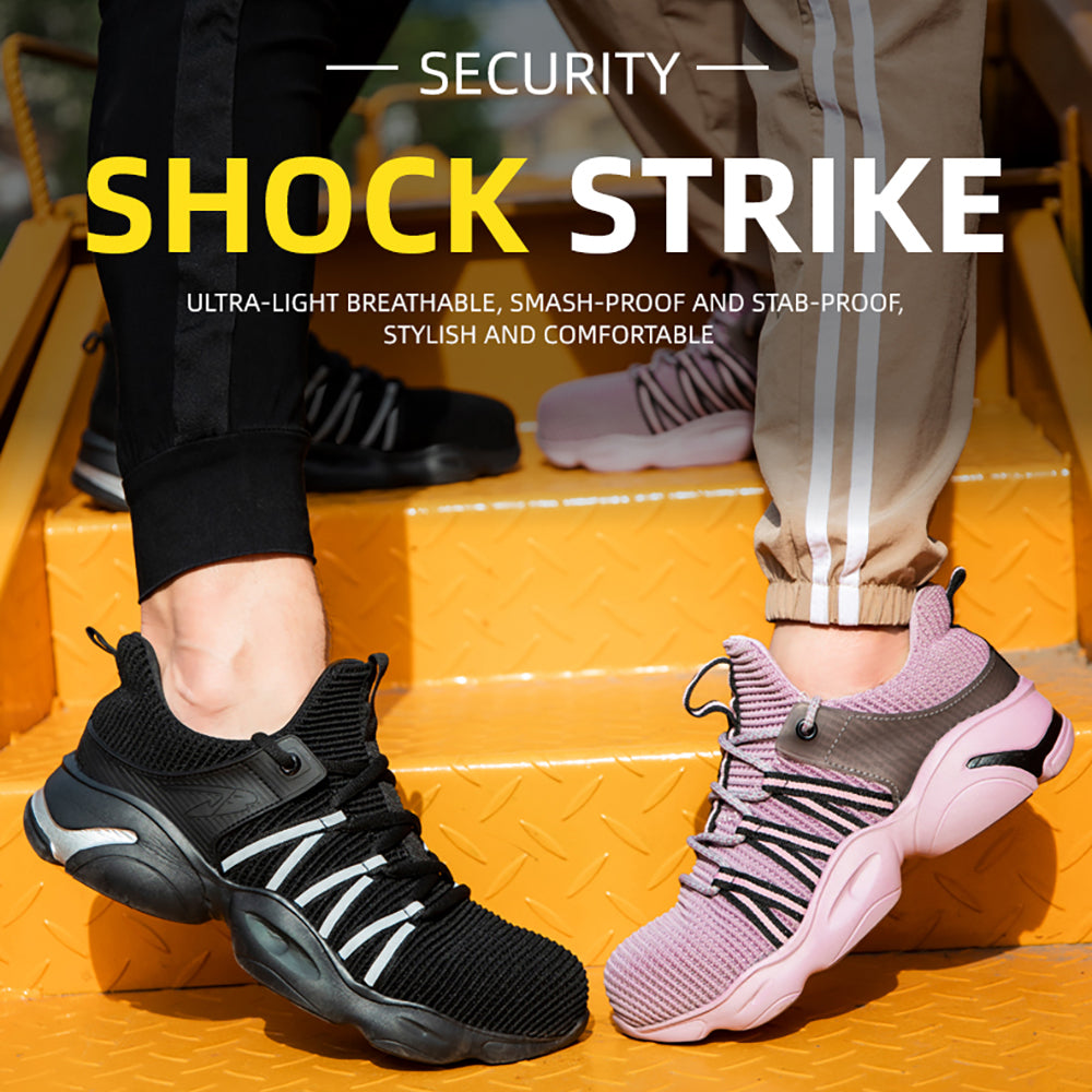 Summer Breathable Flying Woven Anti-smashing Anti-piercing Safety Shoes Deodorant Comfortable Non-slip Work Shoes