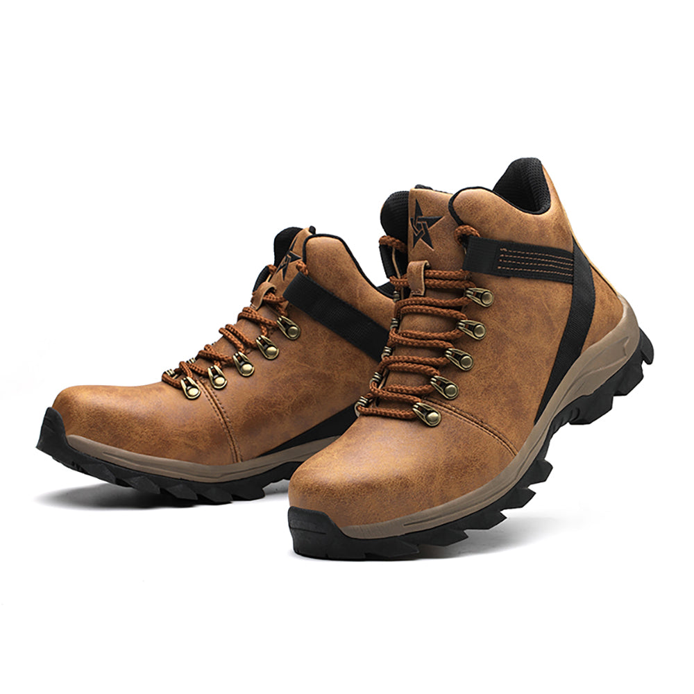 Cowhide Welding Anti-static Safety Shoes Non-slip Anti-piercing Anti-smash High-top Work Shoes Welder Protective Shoes