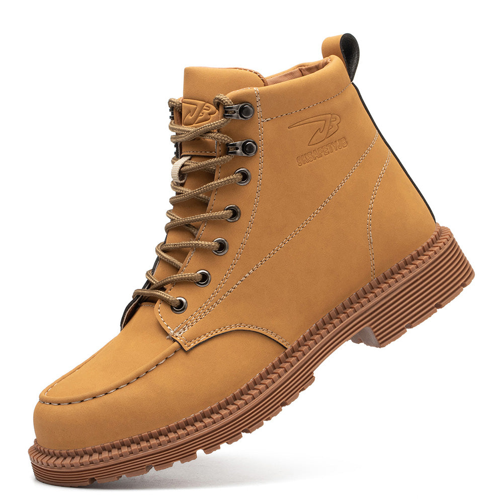 High-top Microfiber Leather Boots Kevlar Stab-proof Anti-smashing Safety Shoes Wear-resistant Non-slip Machinery Workshop Work Shoes