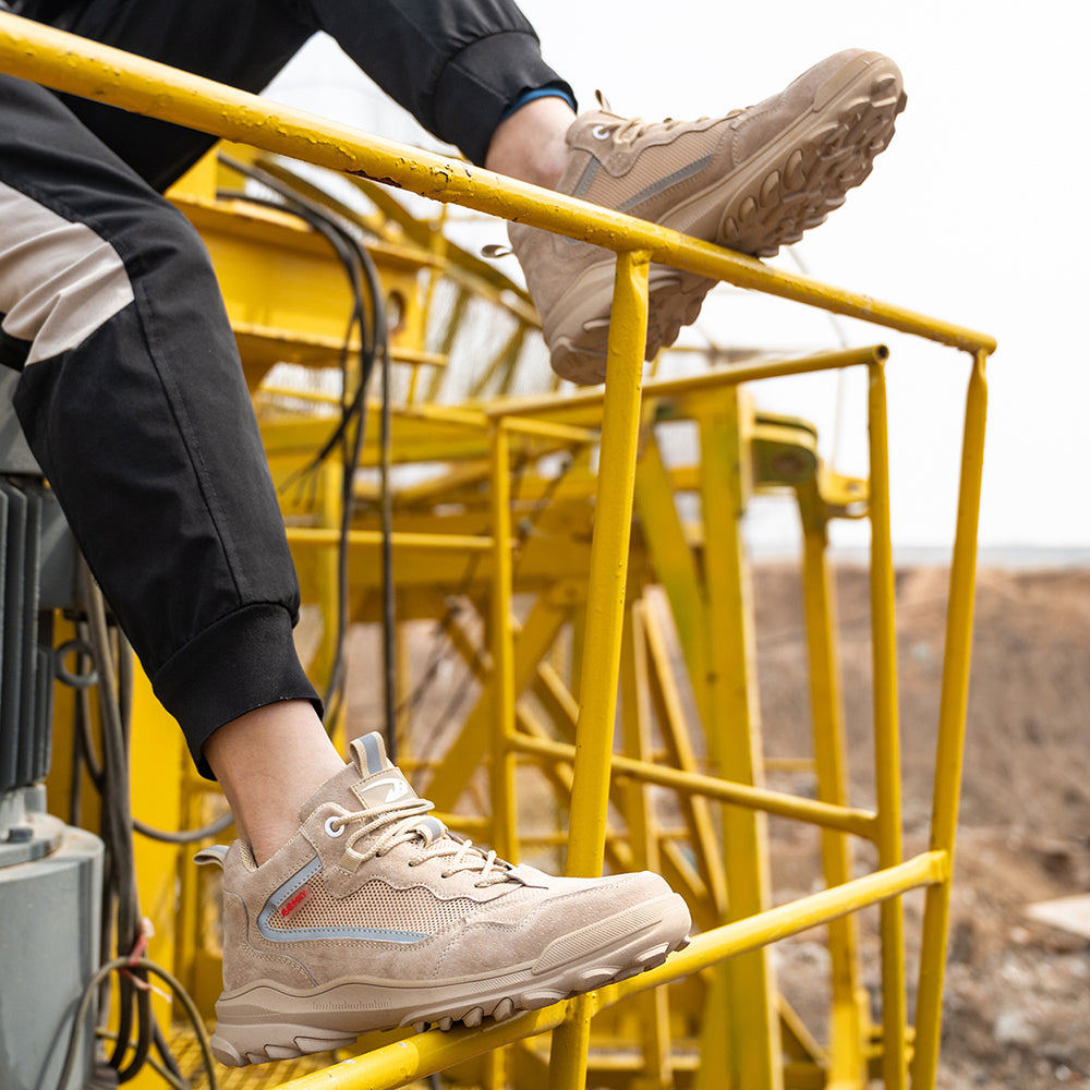 Insulated Electrician Shoes Beef Tendon Bottom Steel Toe Cap Anti-smashing Anti-stab Safety Shoes Mesh Breathable Work Shoes