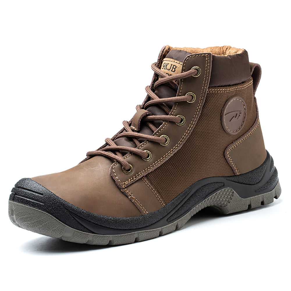 Men's Electric Welding Work Shoes Anti-scalding Anti-smashing Anti-piercing Waterproof Breathable Leather Canvas Boots High-top Safety Shoes