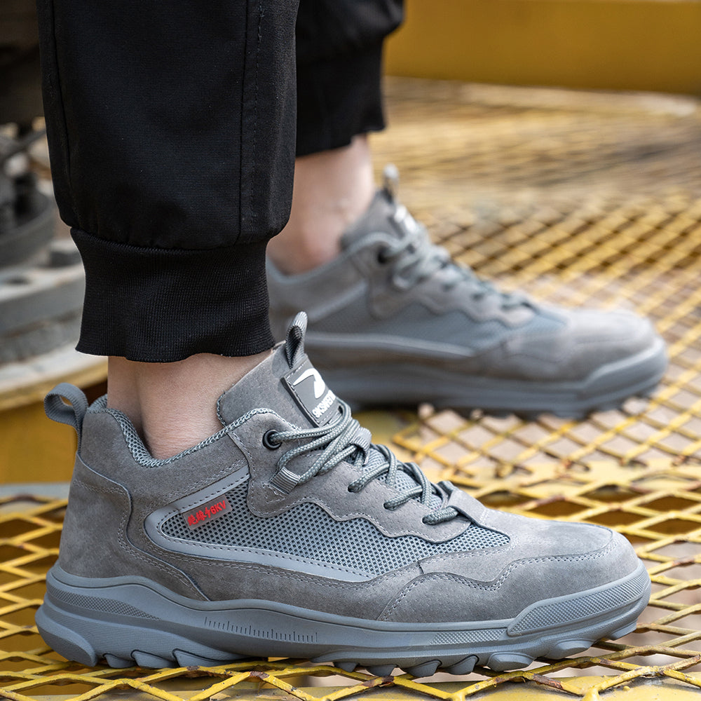 Insulated Electrician Shoes Beef Tendon Bottom Steel Toe Cap Anti-smashing Anti-stab Safety Shoes Mesh Breathable Work Shoes