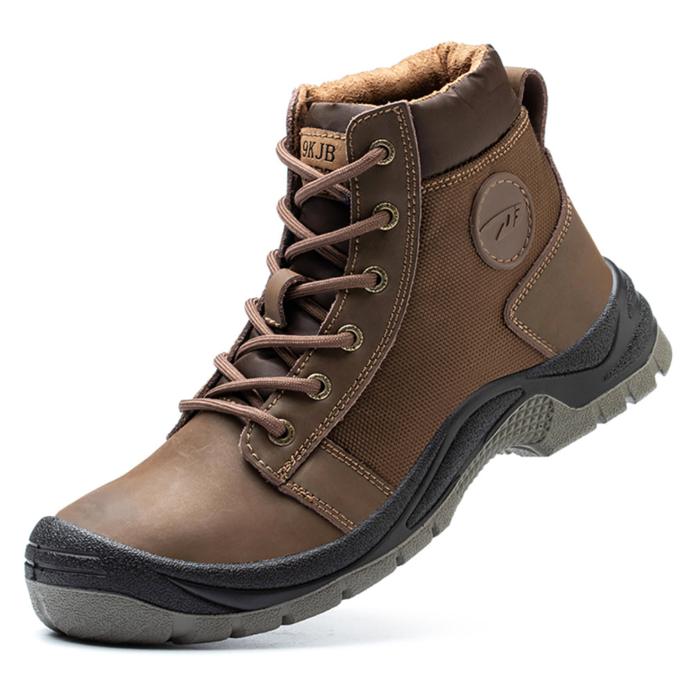 Men's Electric Welding Work Shoes Anti-scalding Anti-smashing Anti-piercing Waterproof Breathable Leather Canvas Boots High-top Safety Shoes