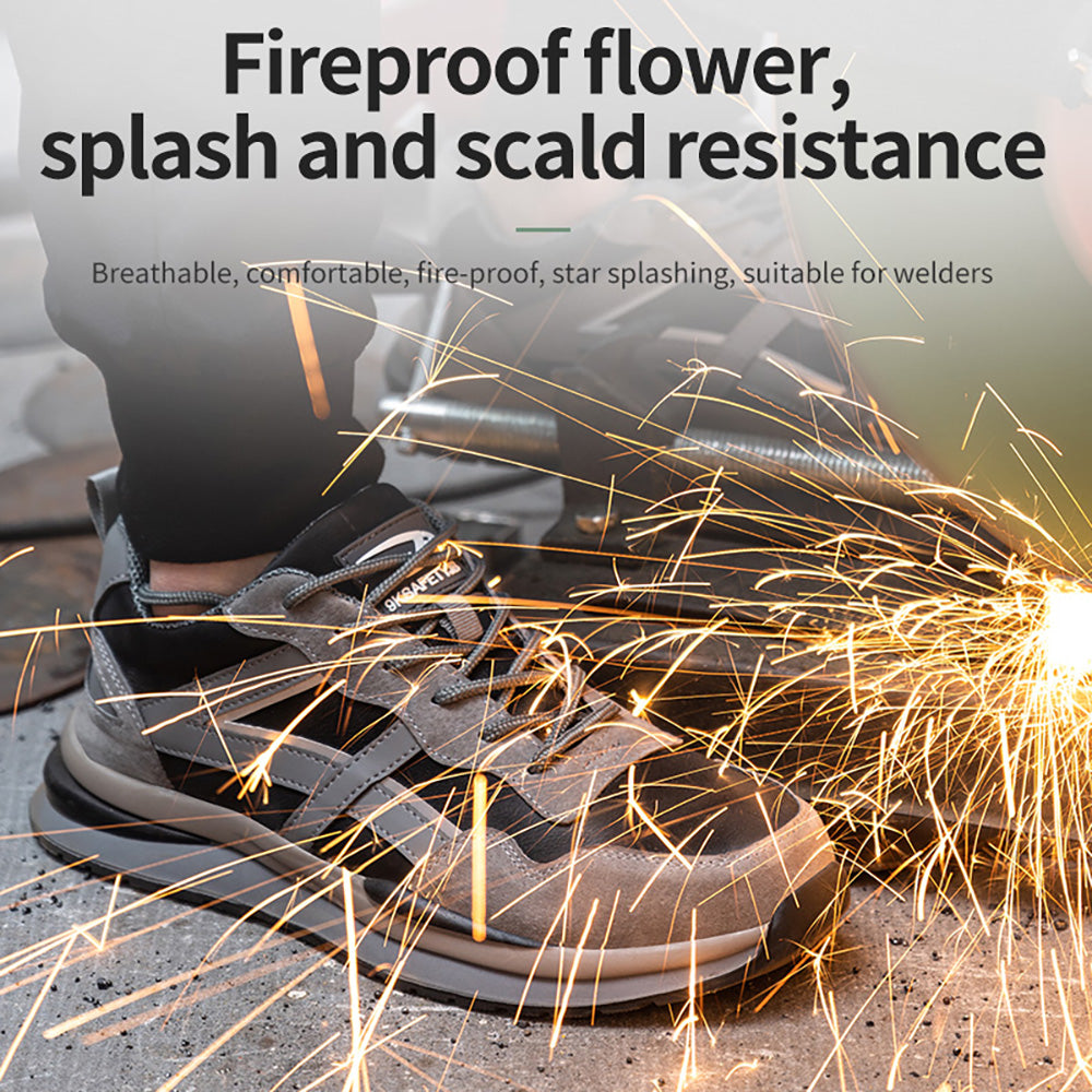 Steel Toe Cap Anti-smashing Anti-puncture Safety Shoes Wear-resistant Work Protective Shoes Light Low-top Breathable Hiking Shoes
