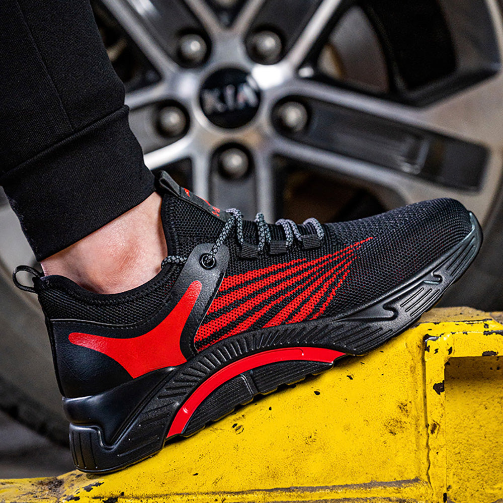 Men's Safety Shoes Anti-smashing Anti-piercing Protective Shoes Flying Woven Deodorant Breathable Casual Comfortable Work Shoes
