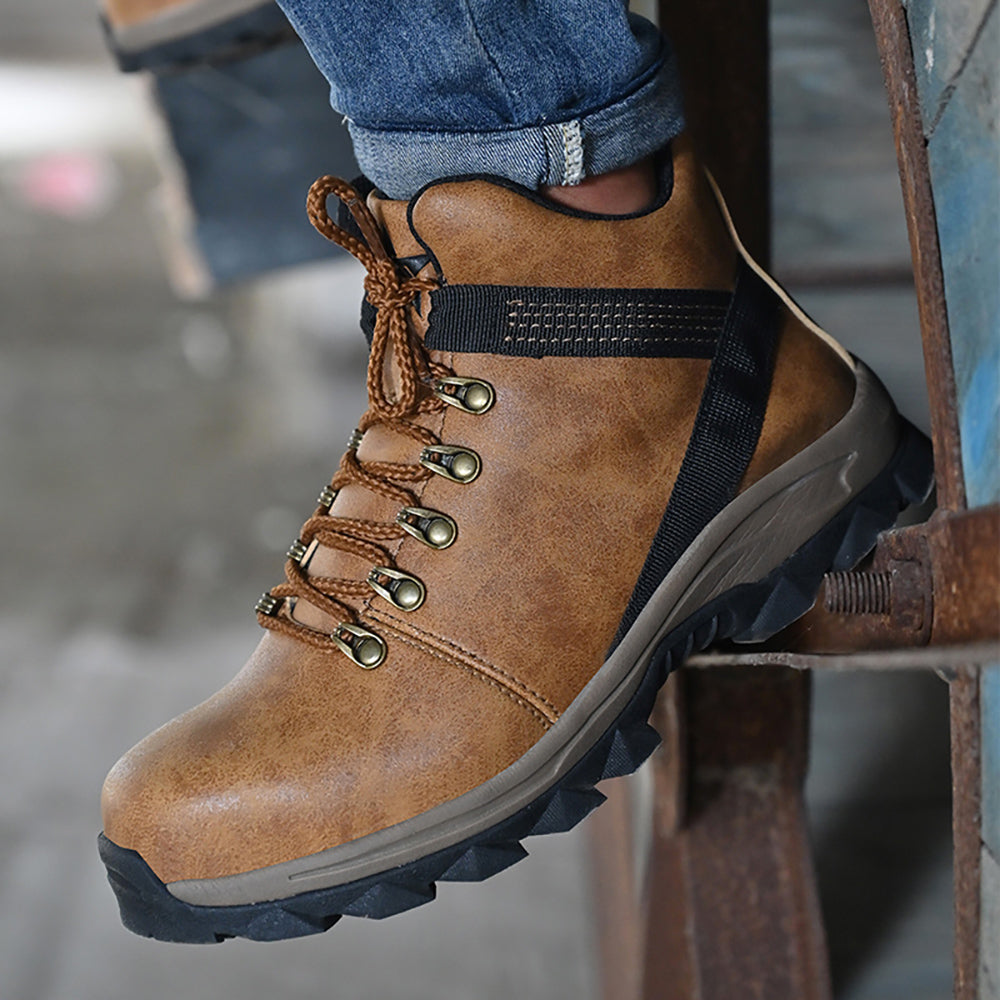 Cowhide Welding Anti-static Safety Shoes Non-slip Anti-piercing Anti-smash High-top Work Shoes Welder Protective Shoes