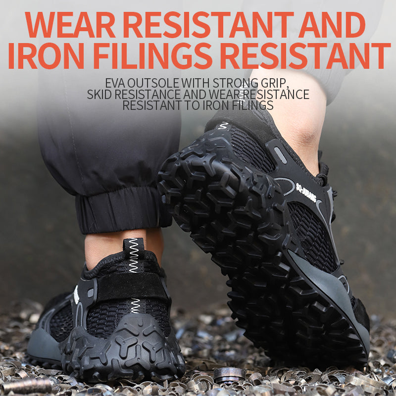 Men's Summer Breathable Mesh Work Shoes Anti-smashing Anti-stab Casual Safety Shoes Protective Shoes