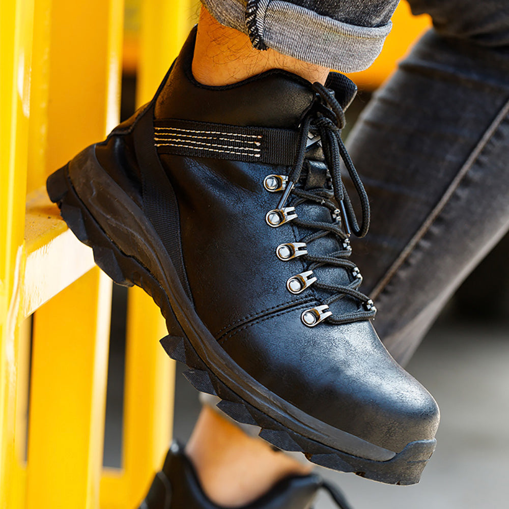 Cowhide Welding Anti-static Safety Shoes Non-slip Anti-piercing Anti-smash High-top Work Shoes Welder Protective Shoes
