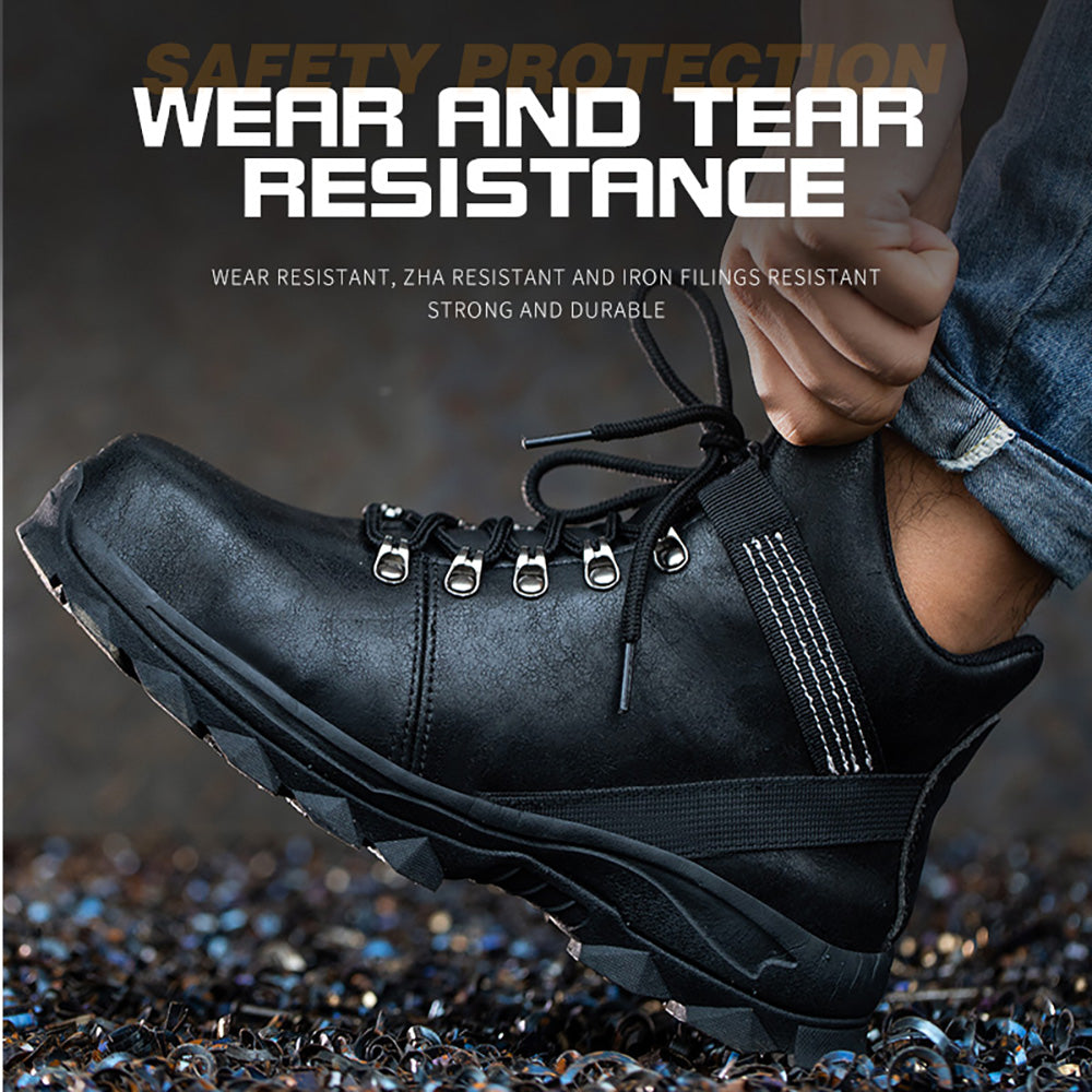 Cowhide Welding Anti-static Safety Shoes Non-slip Anti-piercing Anti-smash High-top Work Shoes Welder Protective Shoes
