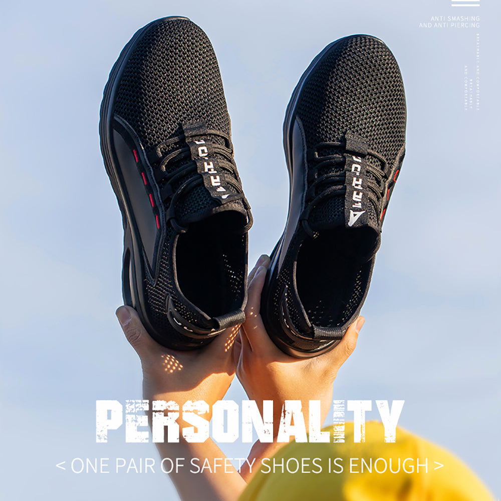 Mesh Flying Woven Breathable Sports Shoes Anti-smashing Anti-piercing Steel Toe Cap Safety Shoes Work Shoes