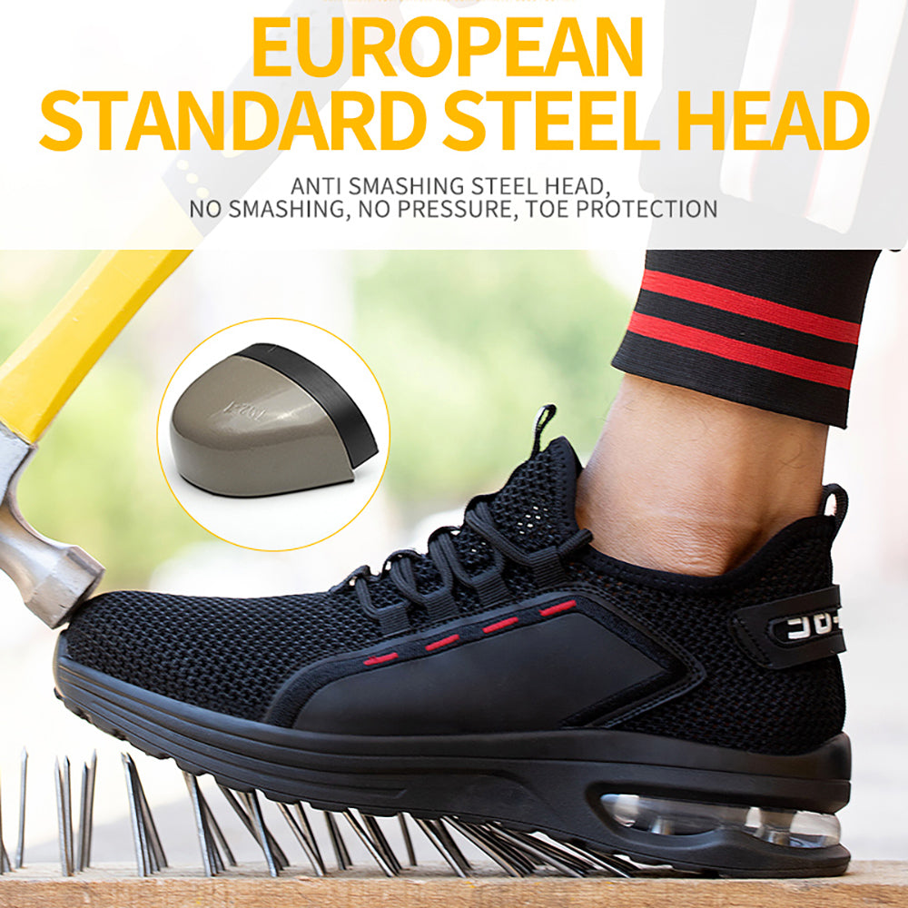 Mesh Flying Woven Breathable Sports Shoes Anti-smashing Anti-piercing Steel Toe Cap Safety Shoes Work Shoes