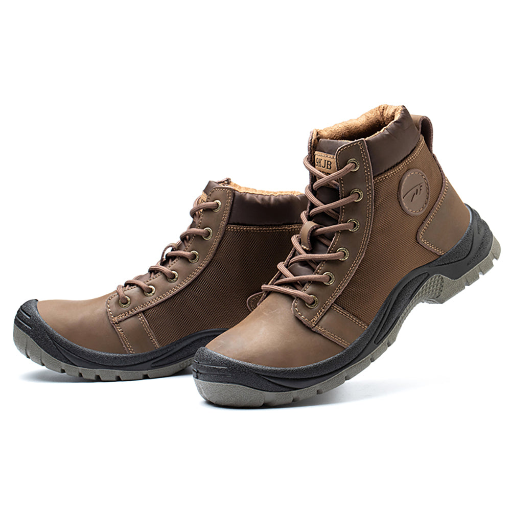 Men's Electric Welding Work Shoes Anti-scalding Anti-smashing Anti-piercing Waterproof Breathable Leather Canvas Boots High-top Safety Shoes