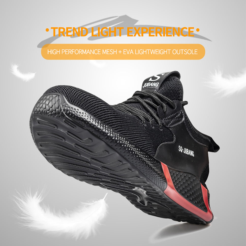 Low-top Flying Woven Upper Breathable Sports Shoes Steel Toe Cap Anti-smashing Anti-piercing Safety Shoes Work Shoes