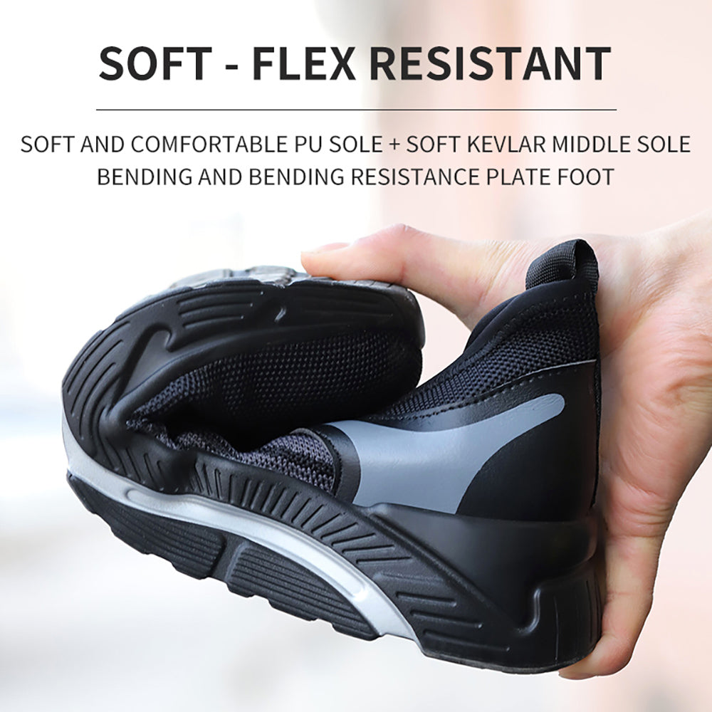 Men's Safety Shoes Anti-smashing Anti-piercing Protective Shoes Flying Woven Deodorant Breathable Casual Comfortable Work Shoes