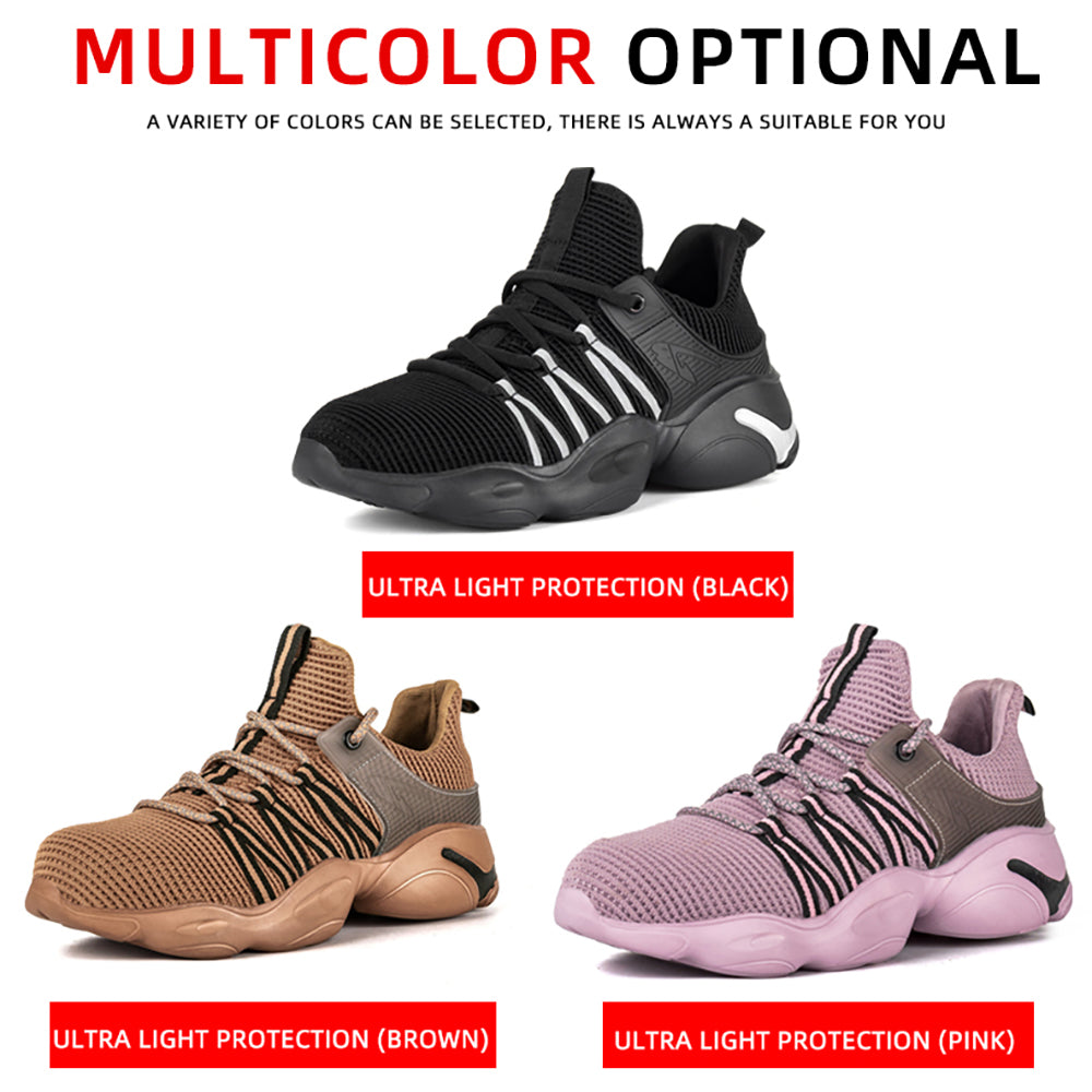 Summer Breathable Flying Woven Anti-smashing Anti-piercing Safety Shoes Deodorant Comfortable Non-slip Work Shoes