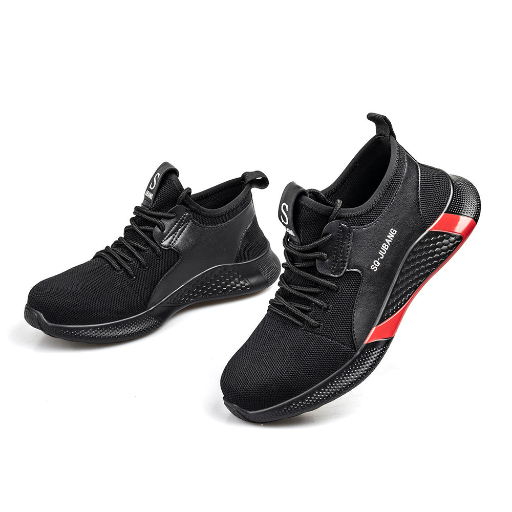 Low-top Flying Woven Upper Breathable Sports Shoes Steel Toe Cap Anti-smashing Anti-piercing Safety Shoes Work Shoes