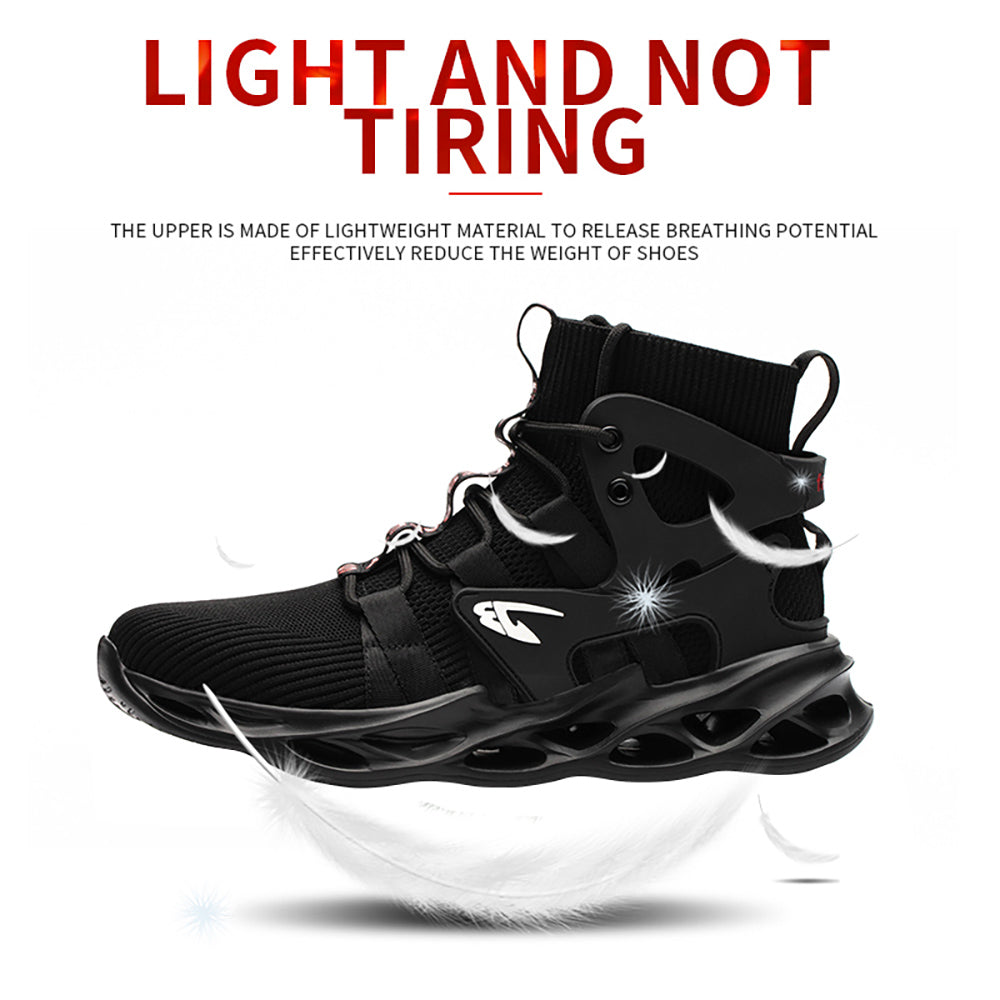 Men's Breathable Anti-smashing Anti-piercing Steel Toe Cap Work Shoes Safety Shoes Breathable High Top Work Boots Safety Shoes