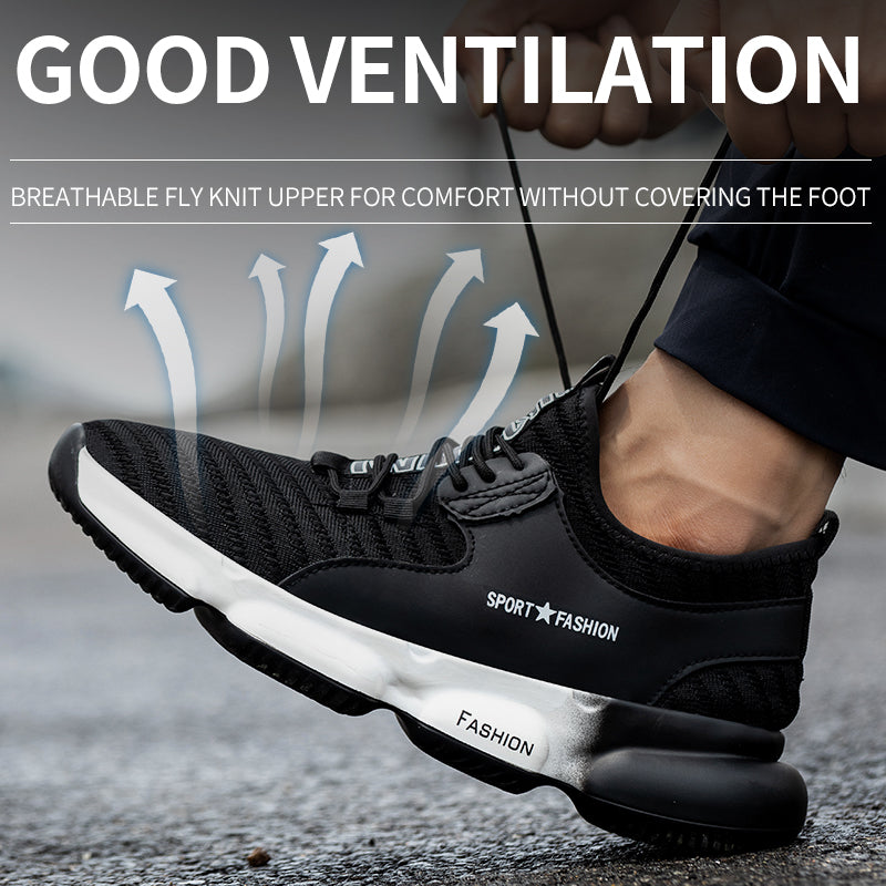 Men's Steel Toe Cap Anti-smashing Anti-piercing Safety Shoes Work Shoes Light Shock-absorbing Breathable Wear-resistant