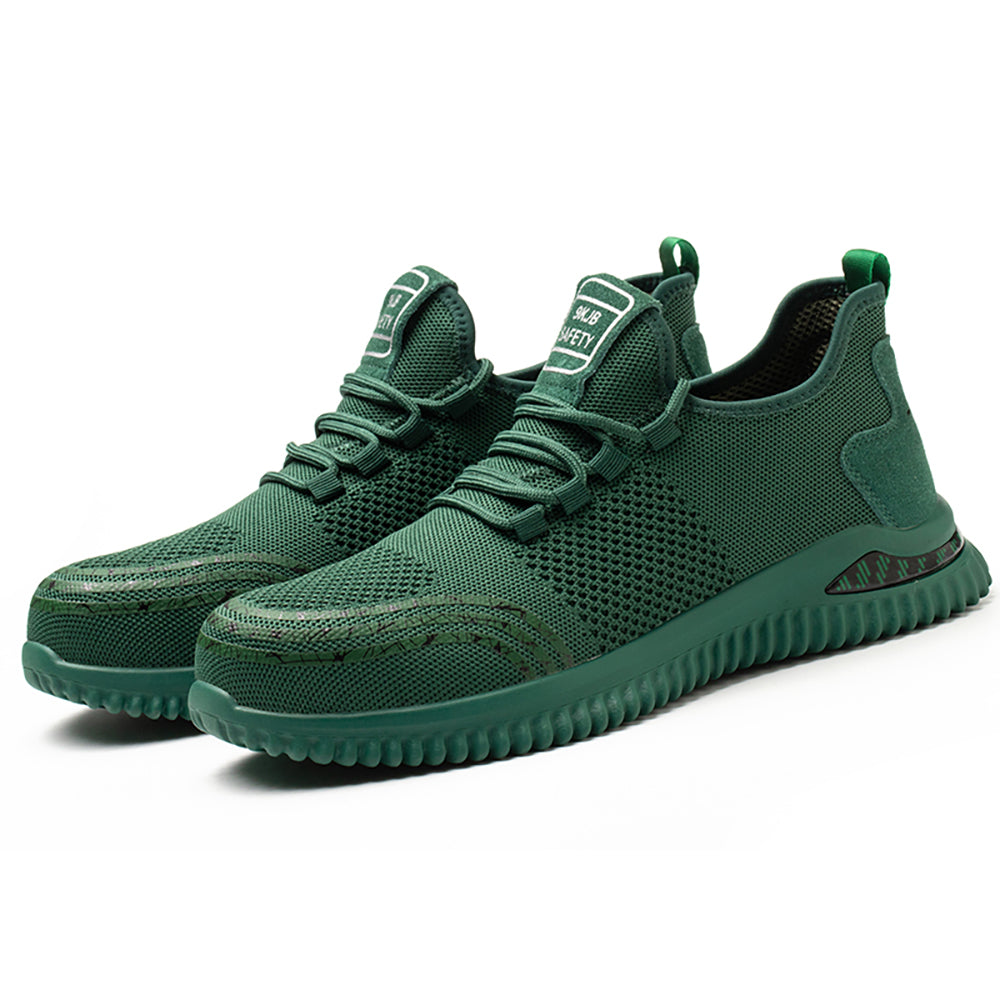 Men's Summer Work Shoes Lightweight Breathable Flying Woven Safety Shoes Anti-smashing Anti-piercing Soft Bottom Wear-resistant Protective Shoes