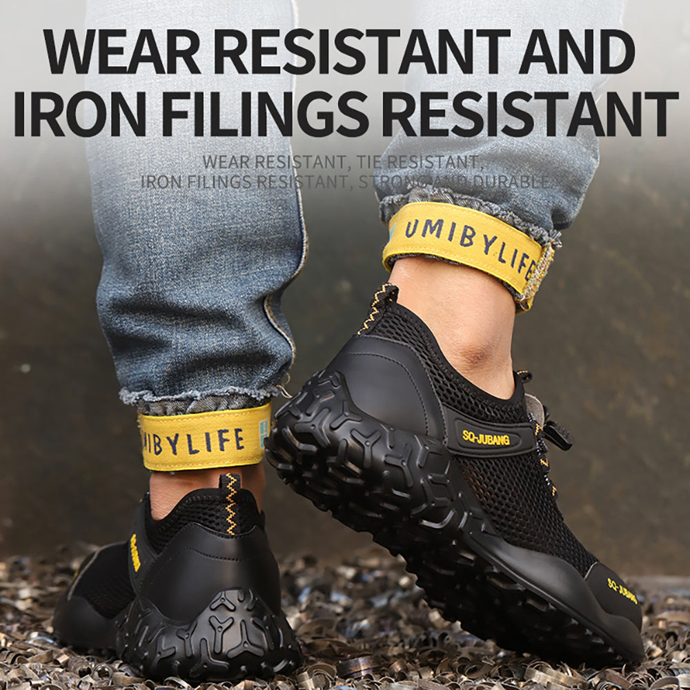 Breathable Flying Woven Mesh Work Shoes Light Weight Anti-smashing Anti-piercing Work Shoes Safety Shoes Protective Shoes