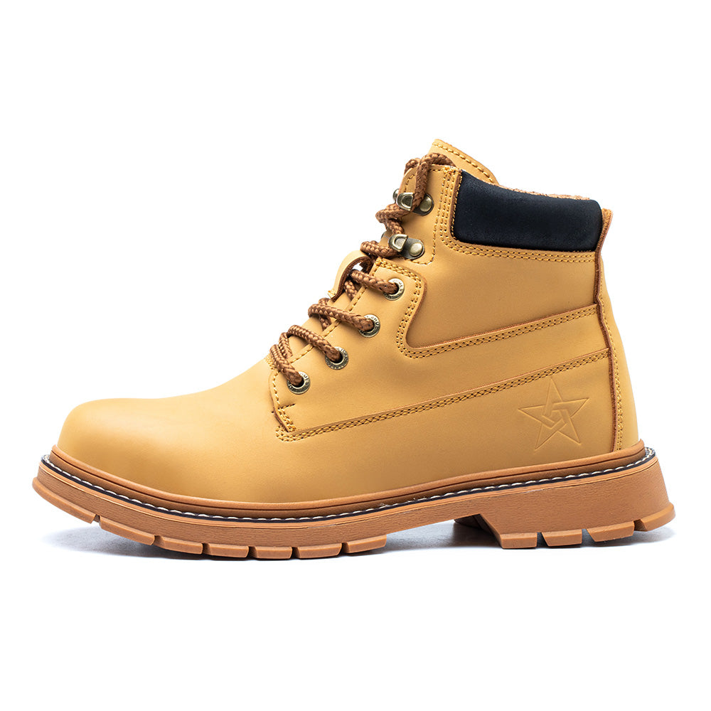 Men's Microfiber Leather Safety Boots High-top Anti-smashing Anti-puncture Work Shoes Fashion Safety Shoes