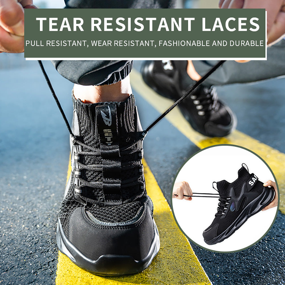 Anti-smashing Anti-piercing Work Shoes Breathable Light Steel Toe Cap Non-slip Sole High-top Safety Shoes