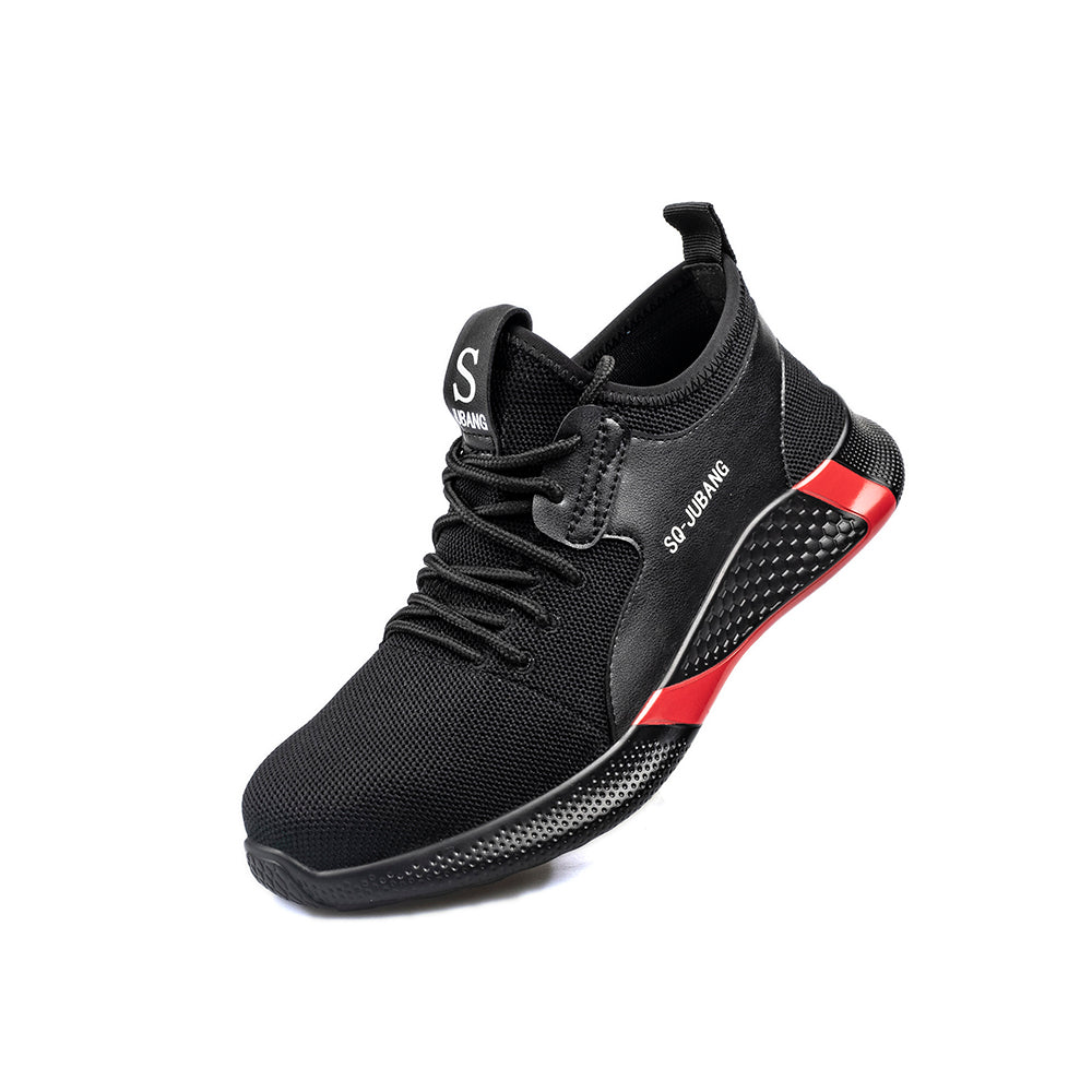 Low-top Flying Woven Upper Breathable Sports Shoes Steel Toe Cap Anti-smashing Anti-piercing Safety Shoes Work Shoes