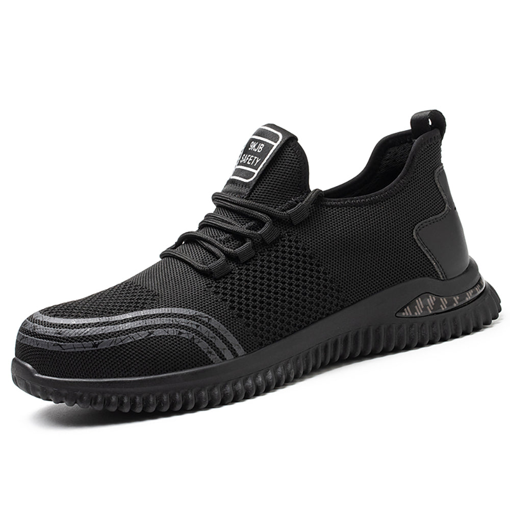 Men's Summer Work Shoes Lightweight Breathable Flying Woven Safety Shoes Anti-smashing Anti-piercing Soft Bottom Wear-resistant Protective Shoes