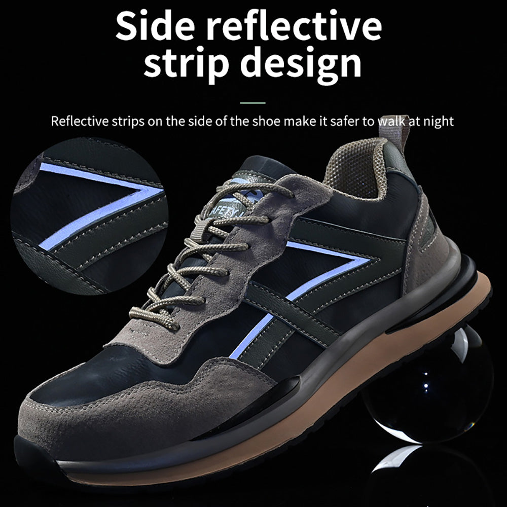 Steel Toe Cap Anti-smashing Anti-puncture Safety Shoes Wear-resistant Work Protective Shoes Light Low-top Breathable Hiking Shoes