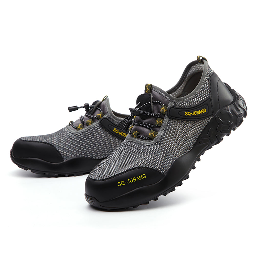 Breathable Flying Woven Mesh Work Shoes Light Weight Anti-smashing Anti-piercing Work Shoes Safety Shoes Protective Shoes