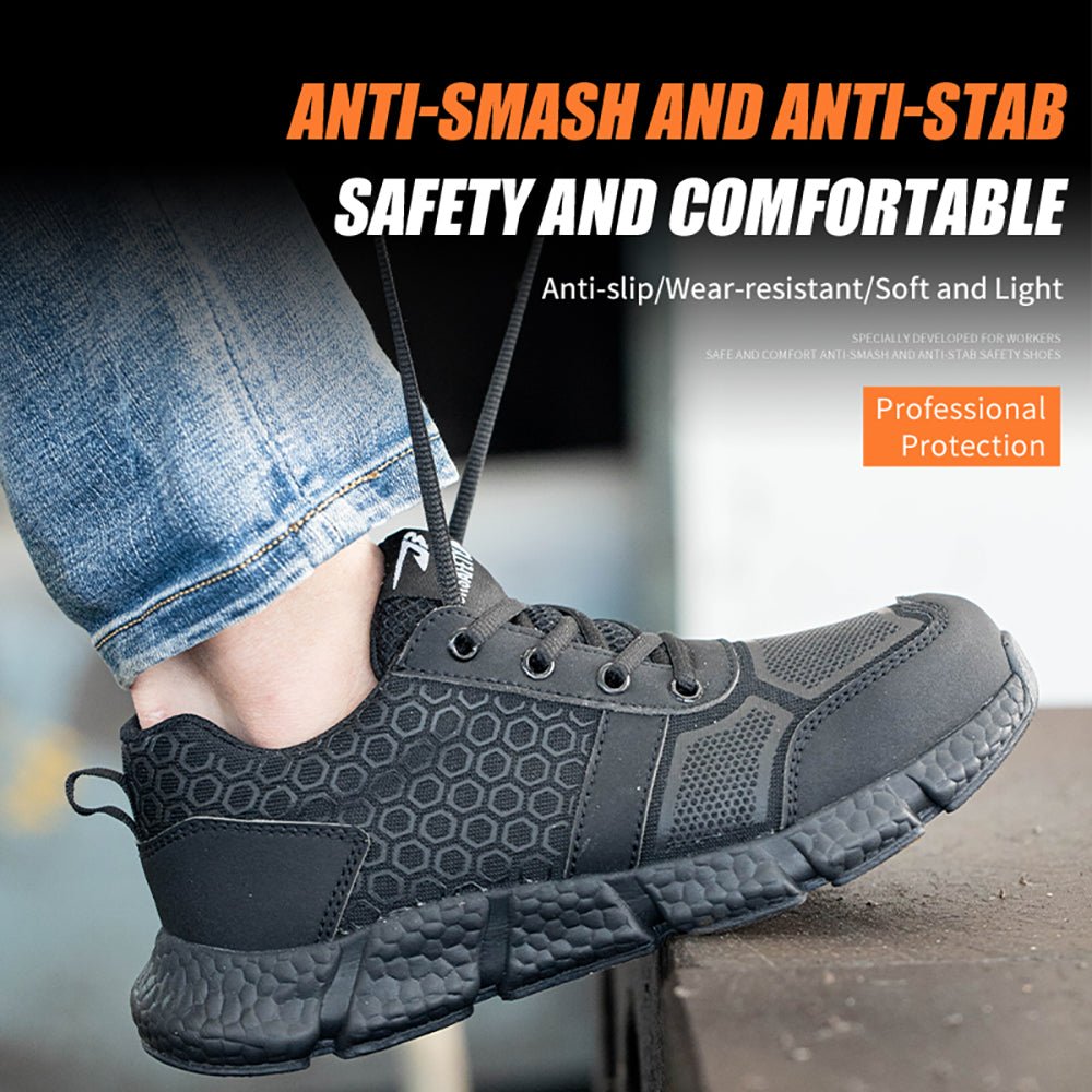 Low-top Breathable Sports Shoes Steel Toe Cap Anti-smashing Anti-piercing Safety Shoes Non-slip Work Shoes