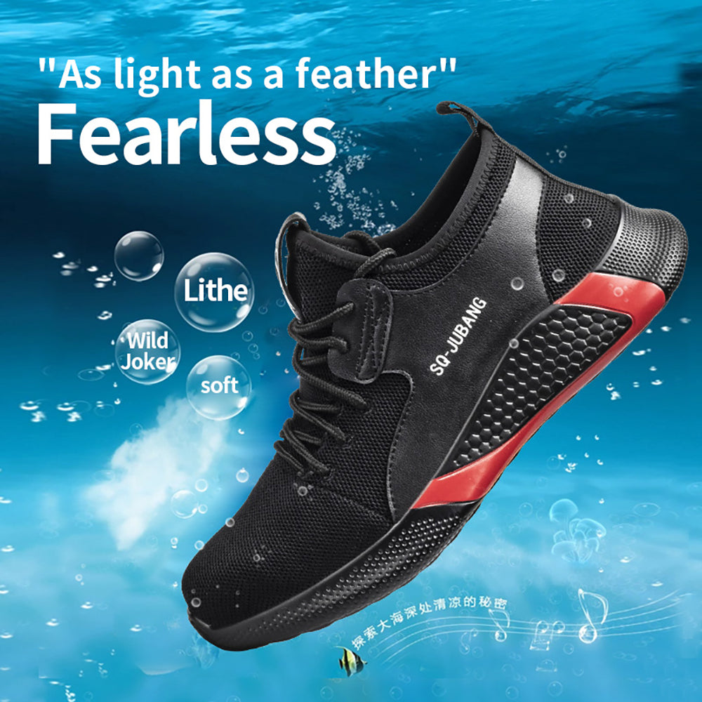 Low-top Flying Woven Upper Breathable Sports Shoes Steel Toe Cap Anti-smashing Anti-piercing Safety Shoes Work Shoes