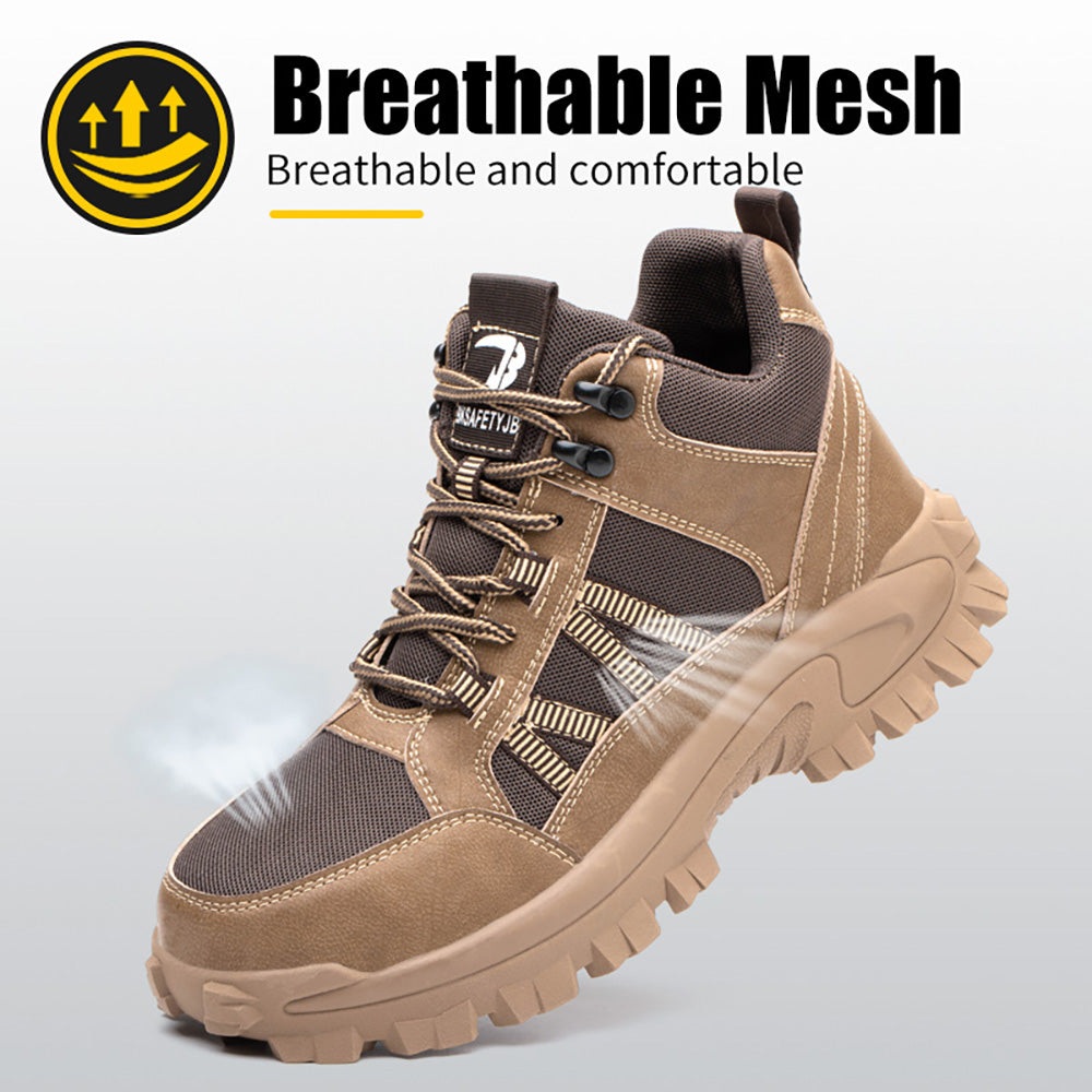 Men's Anti-smashing and Anti-piercing High-top Safety Protective Shoes Construction Site Workshop Work Shoes To Keep Warm