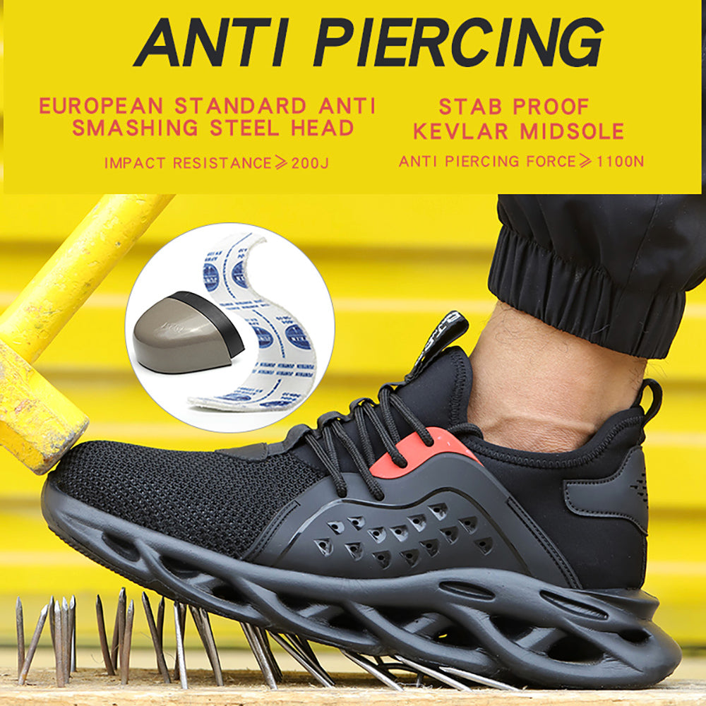 Anti-smashing and Anti-piercing Safety Shoes Air Cushion Shock-absorbing Work Shoes Light and Comfortable Slow-bounce Sneakers