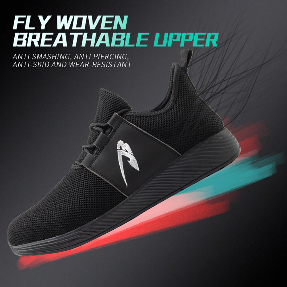 Flying Woven Breathable Lightweight Sneakers Anti-smashing Anti-puncture Work Shoes Low-top Safety Shoes