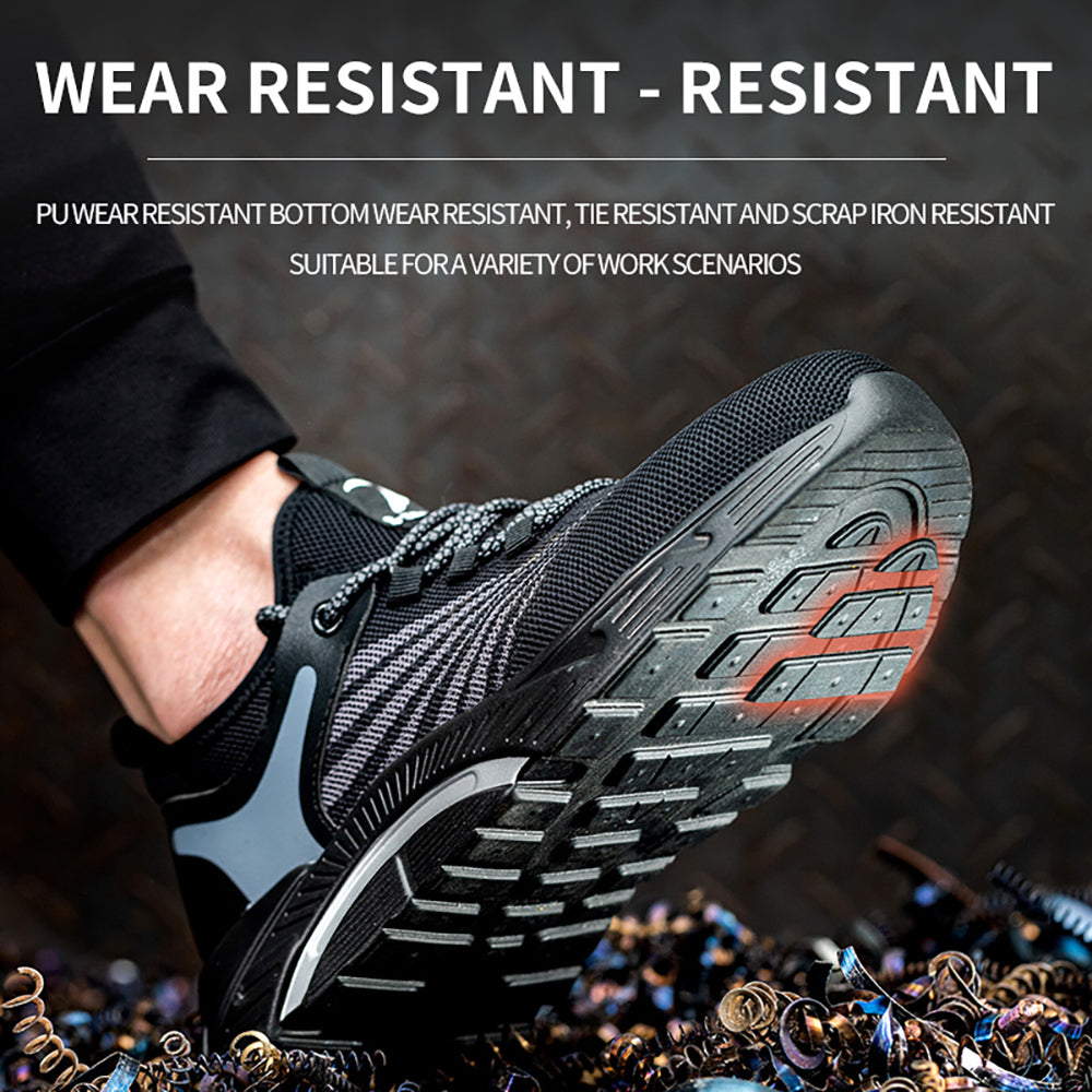 Men's Safety Shoes Anti-smashing Anti-piercing Protective Shoes Flying Woven Deodorant Breathable Casual Comfortable Work Shoes