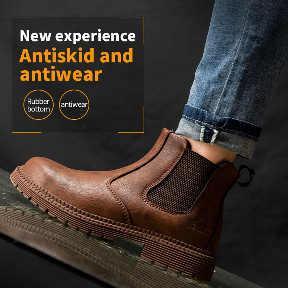 Men's Comfortable Breathable Wear-resistant Electrician Safety Work Shoes Anti-smashing Anti-piercing Steel Toe Shoes