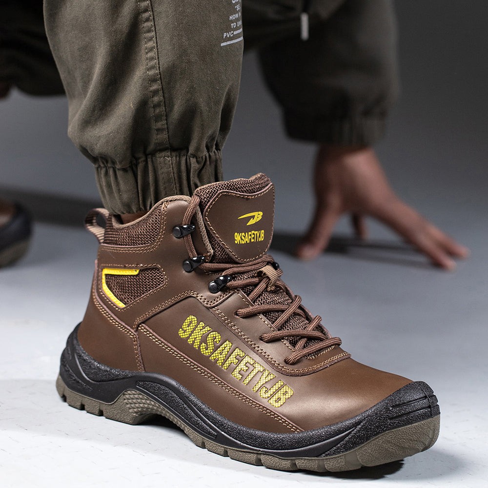 Anti-smashing Steel Head Kevlar Midsole Anti-puncture Work Shoes Cowhide Wear-resistant Waterproof Safety Shoes Welder Shoes