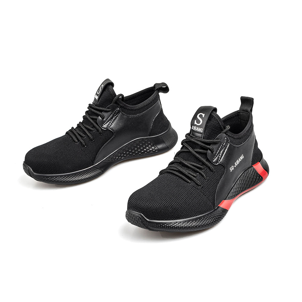 Low-top Flying Woven Upper Breathable Sports Shoes Steel Toe Cap Anti-smashing Anti-piercing Safety Shoes Work Shoes