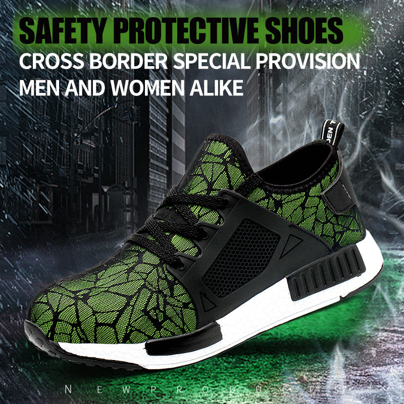 Flying Woven Anti-smashing Anti-puncture Safety Shoes Bag Steel Toe Wear-resistant Work Shoes Comfortable Kevlar Sole