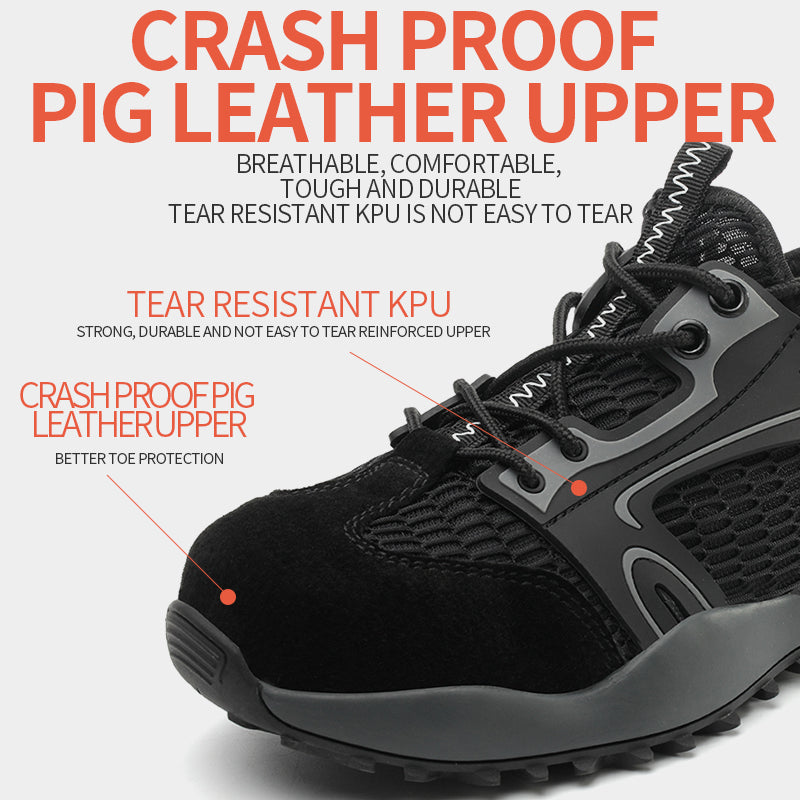 Men's Summer Breathable Mesh Work Shoes Anti-smashing Anti-stab Casual Safety Shoes Protective Shoes