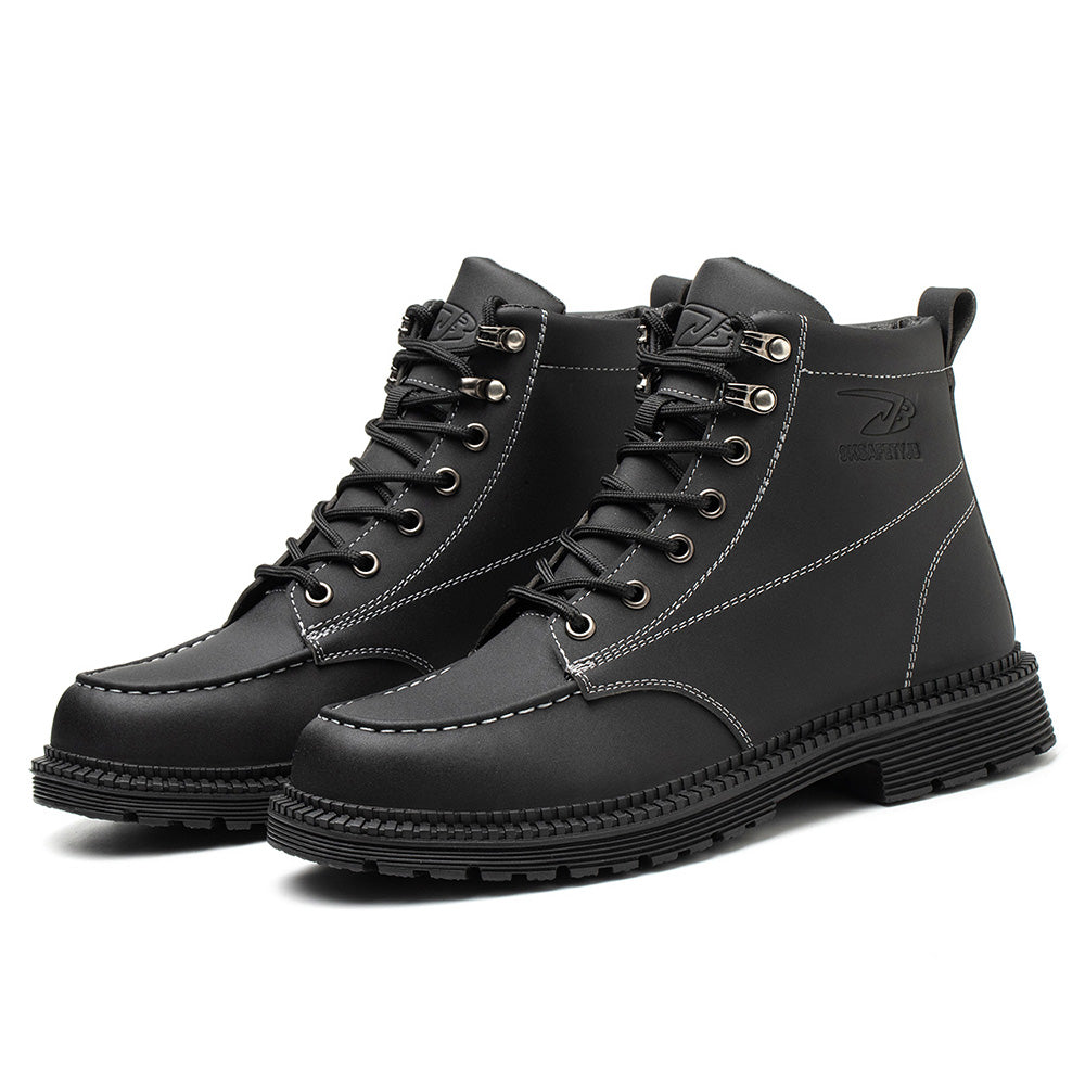 High-top Microfiber Leather Boots Kevlar Stab-proof Anti-smashing Safety Shoes Wear-resistant Non-slip Machinery Workshop Work Shoes