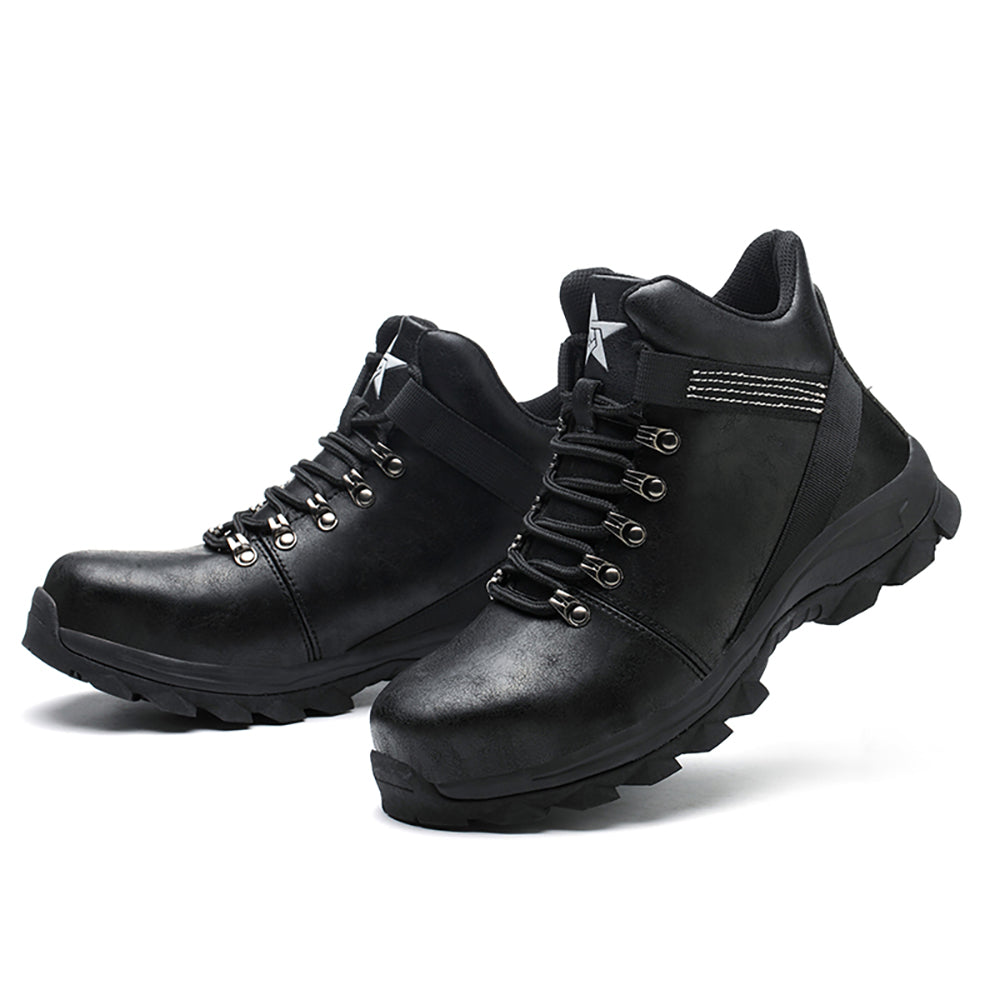 Cowhide Welding Anti-static Safety Shoes Non-slip Anti-piercing Anti-smash High-top Work Shoes Welder Protective Shoes