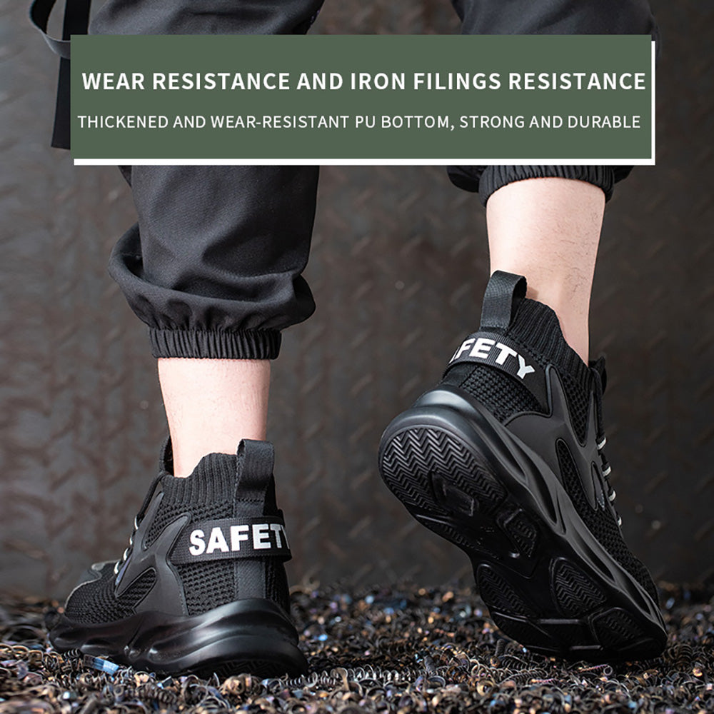 Anti-smashing Anti-piercing Work Shoes Breathable Light Steel Toe Cap Non-slip Sole High-top Safety Shoes