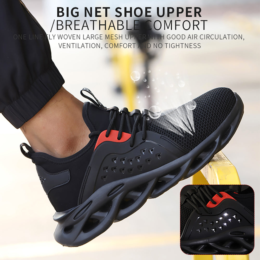 Anti-smashing and Anti-piercing Safety Shoes Air Cushion Shock-absorbing Work Shoes Light and Comfortable Slow-bounce Sneakers