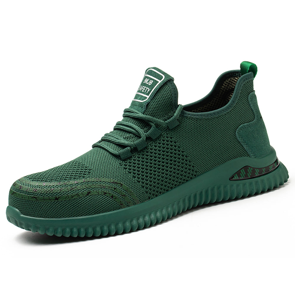 Men's Summer Work Shoes Lightweight Breathable Flying Woven Safety Shoes Anti-smashing Anti-piercing Soft Bottom Wear-resistant Protective Shoes