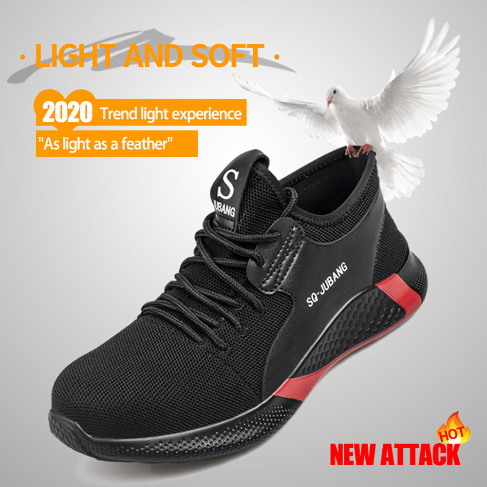 Low-top Flying Woven Upper Breathable Sports Shoes Steel Toe Cap Anti-smashing Anti-piercing Safety Shoes Work Shoes