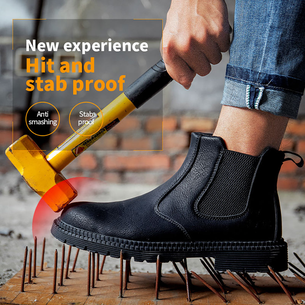 Men's Comfortable Breathable Wear-resistant Electrician Safety Work Shoes Anti-smashing Anti-piercing Steel Toe Shoes
