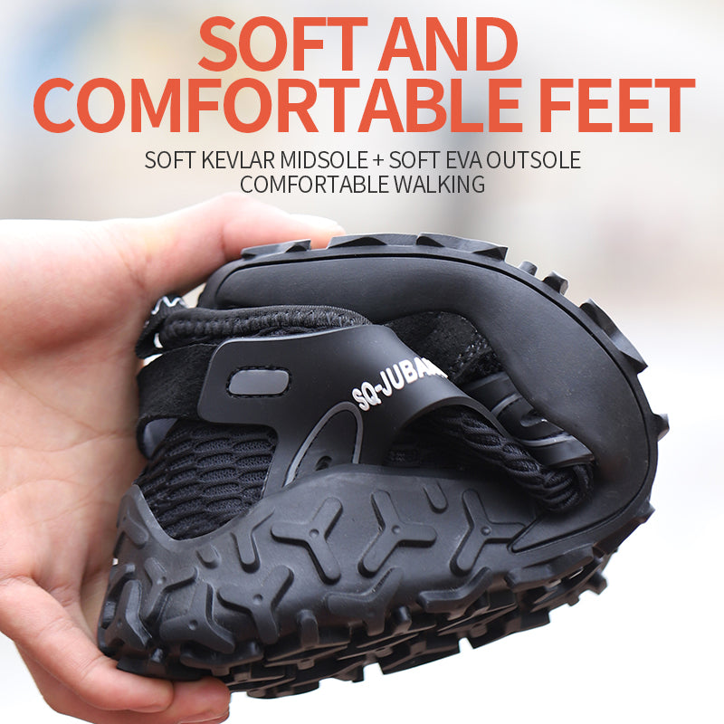 Men's Summer Breathable Mesh Work Shoes Anti-smashing Anti-stab Casual Safety Shoes Protective Shoes