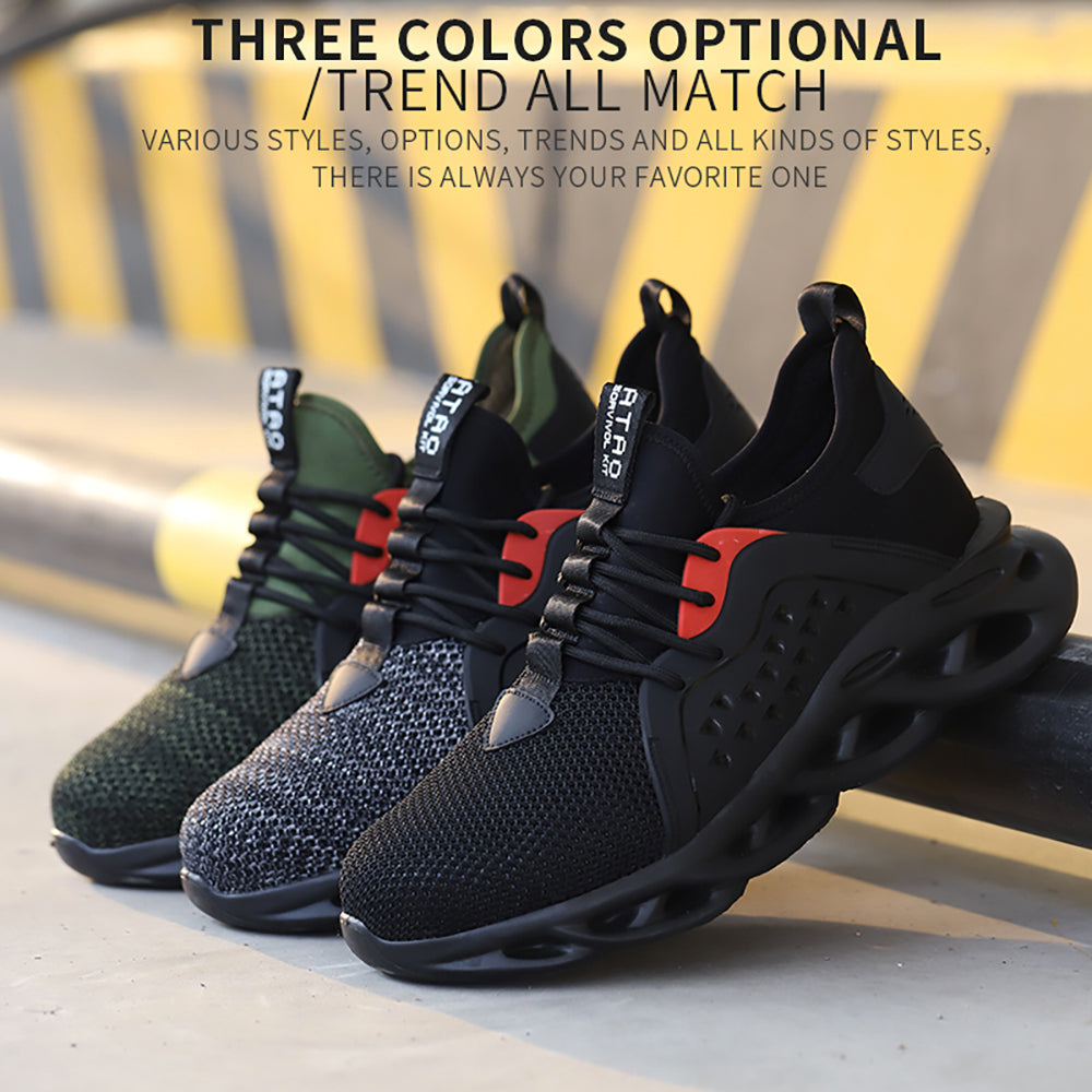 Anti-smashing and Anti-piercing Safety Shoes Air Cushion Shock-absorbing Work Shoes Light and Comfortable Slow-bounce Sneakers